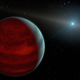 Artist’s depiction of a Jupiter-sized planet in orbit around a white dwarf. Incredibly, the two objects in the image are actually close to scale, as white dwarfs are roughly the size of Earth.